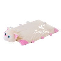 Lucky Latex doll pillow 3 in 1 (แมวสีครีม) 