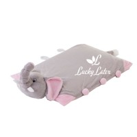 Lucky Latex doll pillow 3 in 1 (ช้างสีเทา05)